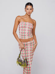 Sheveta Bonnie Mesh Top in Plaid