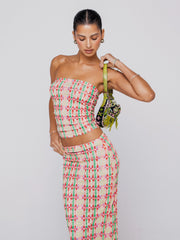 Sheveta Bonnie Mesh Top in Plaid