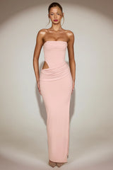 Cut-Out Bandeau Maxi Dress in Pink