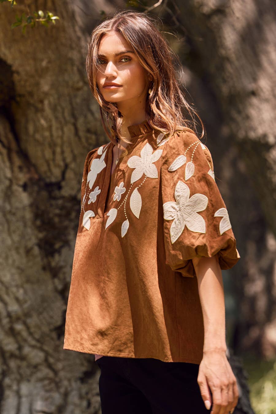 Sheveta Faux Suede Top