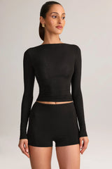 Modal High-Rise Mini Shorts in Black