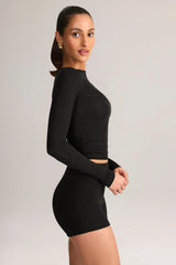 Modal High-Rise Mini Shorts in Black