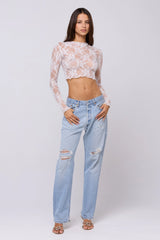 Sheveta Ida Lace Top in White