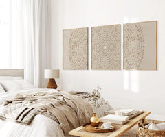 Set of 3 FRAMED PRINT (Feed the 5000 - beige)