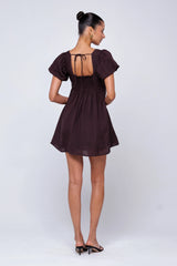Sheveta Shay Mini in Brown Linen