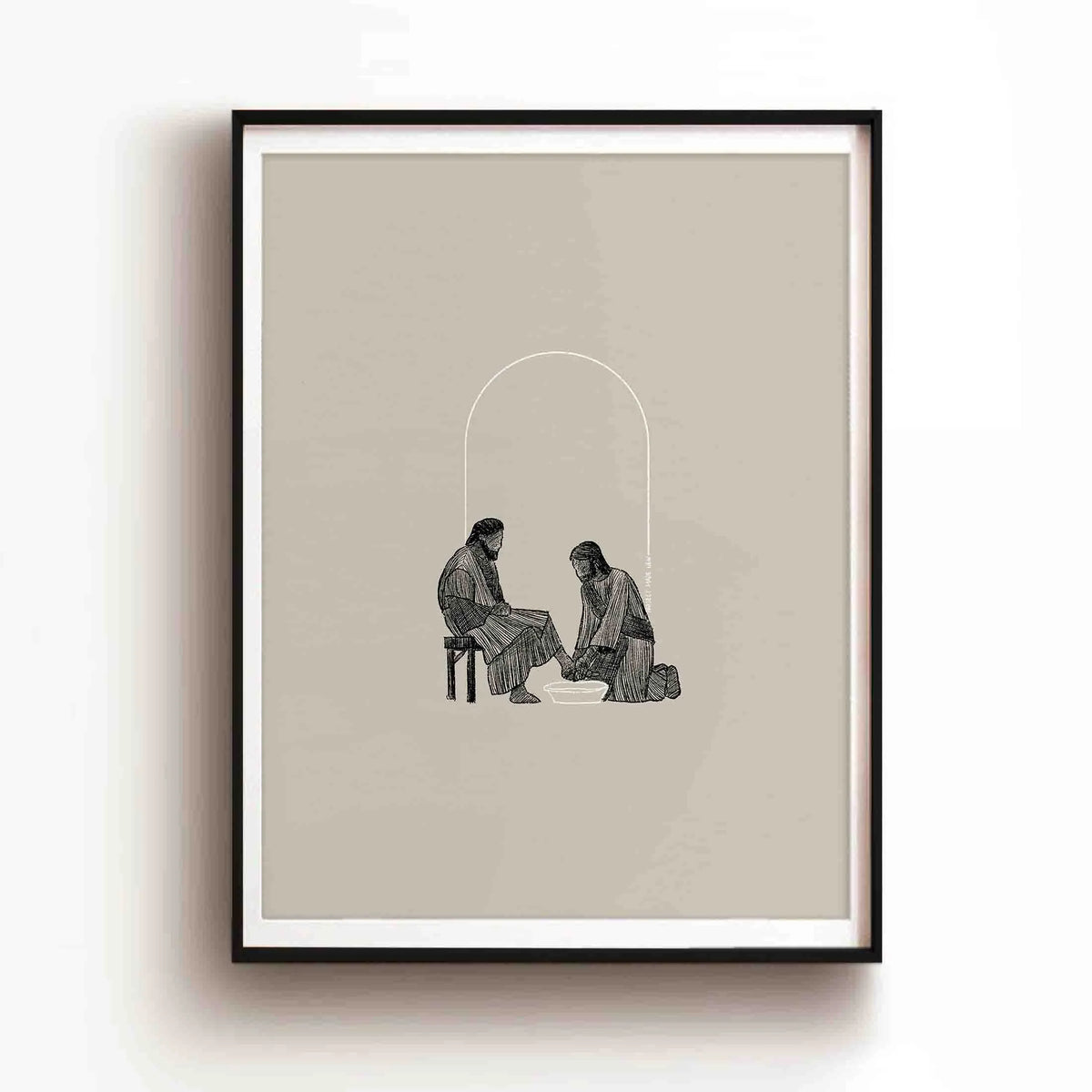 Jesus Washing Feet (Black) - Digital Download