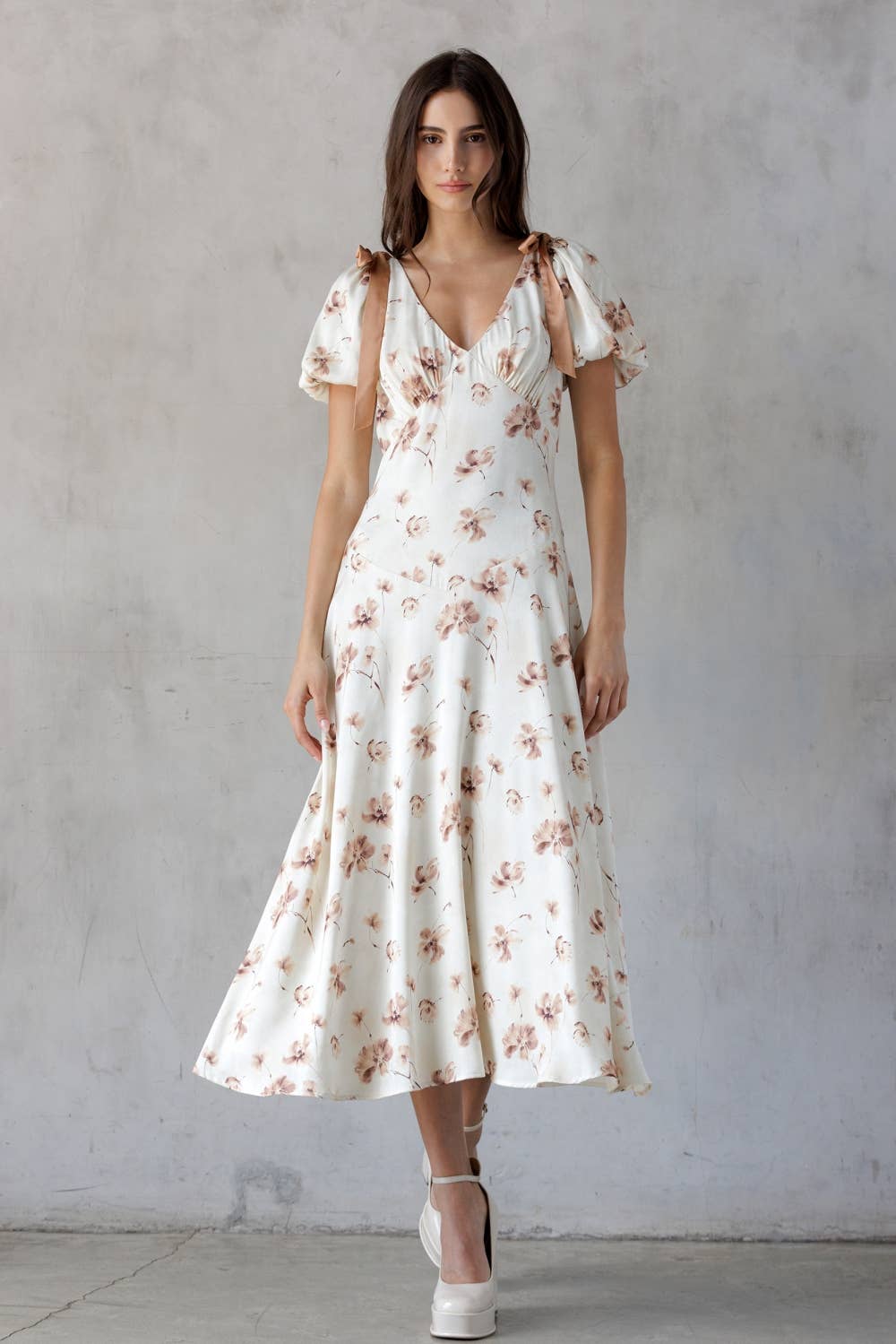 Sheveta FLORAL PRINT MIDI DRESS