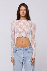 Sheveta Ida Lace Top in White