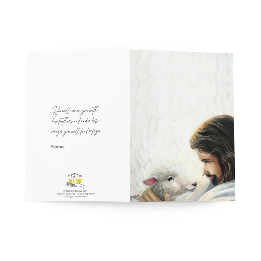Good Shepherd (Psalm 91:4) - Greeting Cards (8 pcs)