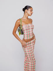 Sheveta Clyde Mesh Skirt in Plaid