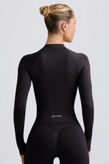 Define Luxe Zip-Up Jacket in Black