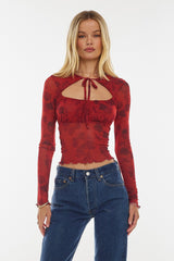 Sheveta Cassie Top in Red Currant
