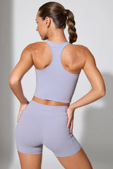 Twist Waist Mini Shorts with Pockets in Periwinkle