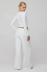 Sheveta Chase Rib Pant in White