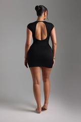 Sheveta Cap Sleeve Open-Back Mini Dress - Black