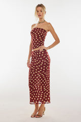 Sheveta Clyde Mesh Skirt in Spice