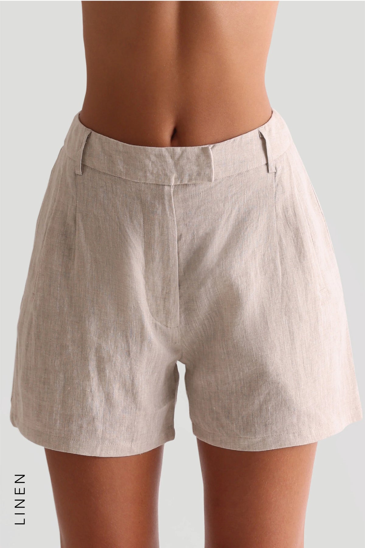 Sheveta The Ivy Linen Shorts - Sand
