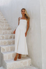 Sheveta Mackenzie Dress in White Linen