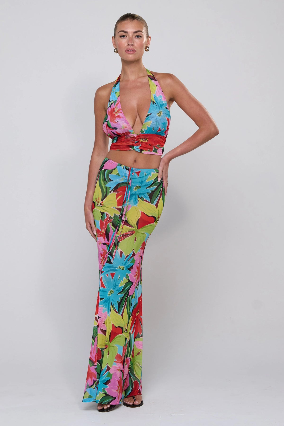 Sheveta Ziggy Mesh Skirt in Tropicana
