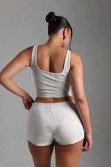 Sheveta Air-Sleep Ease Shorts - Light Heather Gray