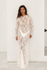 Sheveta Lyon Lace Dress in White Lace