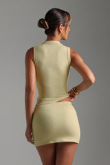Sheveta Form-Ribbed Button-Down Tank Top - Peppermint Tea