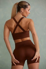 Super Sculpt Mini Shorts in Brown