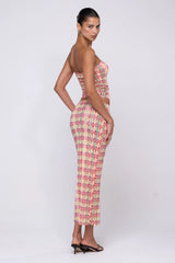 Sheveta Clyde Mesh Skirt in Plaid
