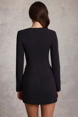 Structured Blazer Mini Dress in Black