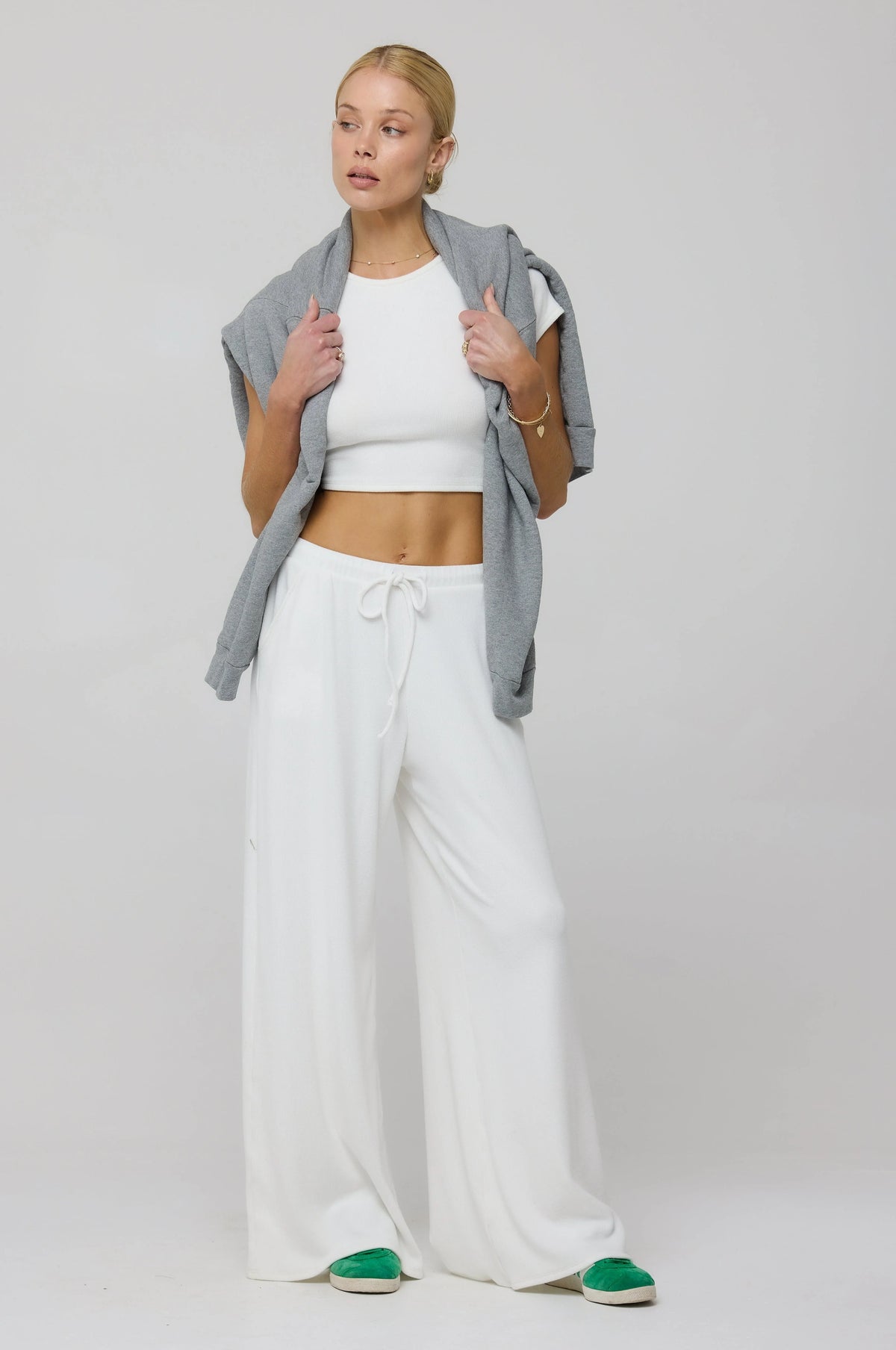 Sheveta Chase Rib Pant in White