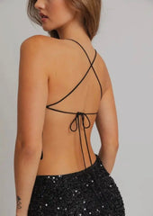 Sheveta Cora Sequin Top - Black
