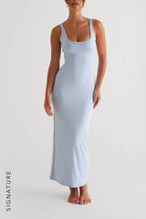 Sheveta The Drop-Back Maxi Dress - Celeste