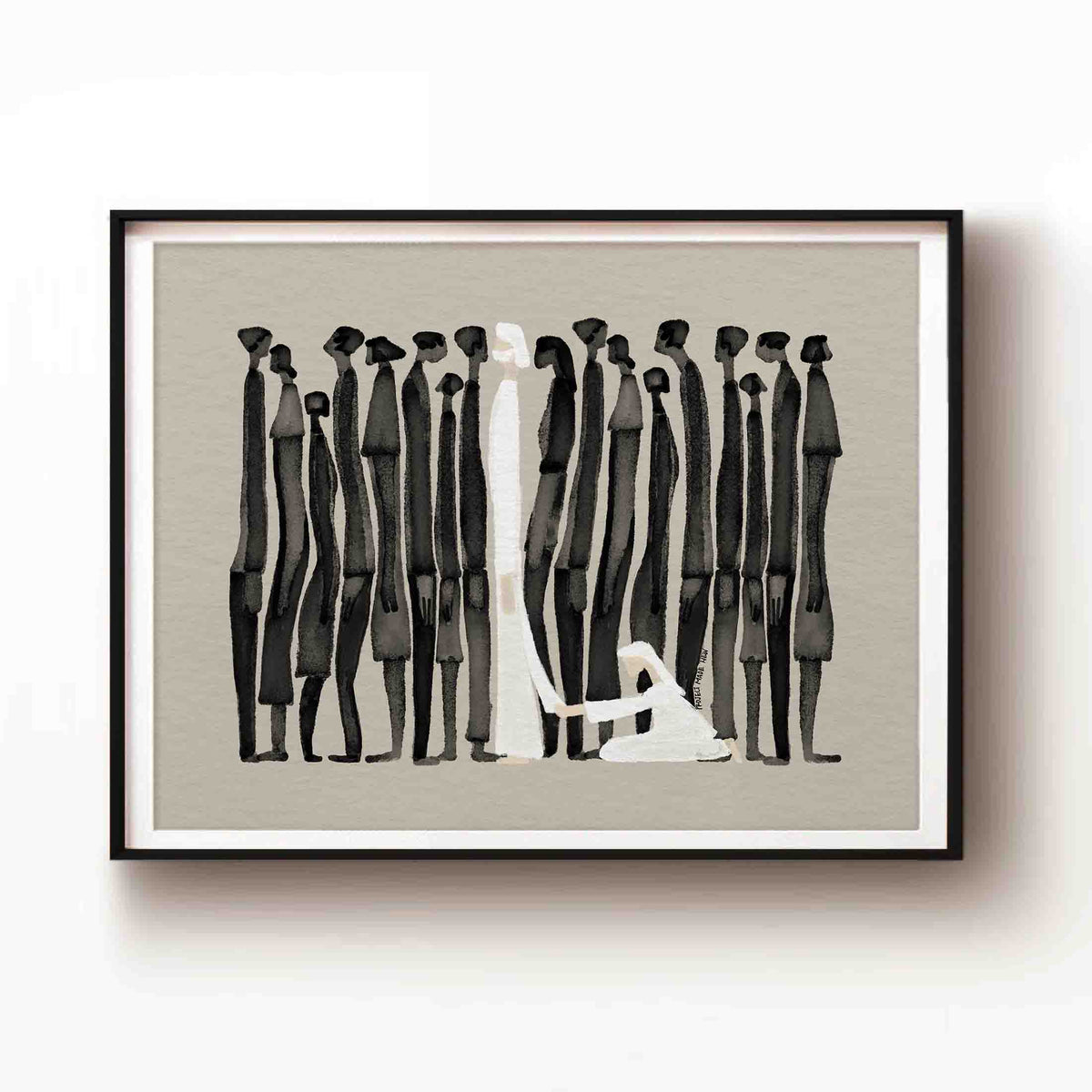 Woman Touches Jesus v2 (Black) - Digital Download