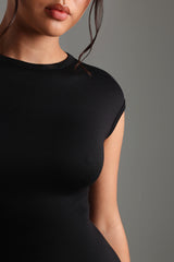 Sheveta Cap Sleeve Open-Back Mini Dress - Black