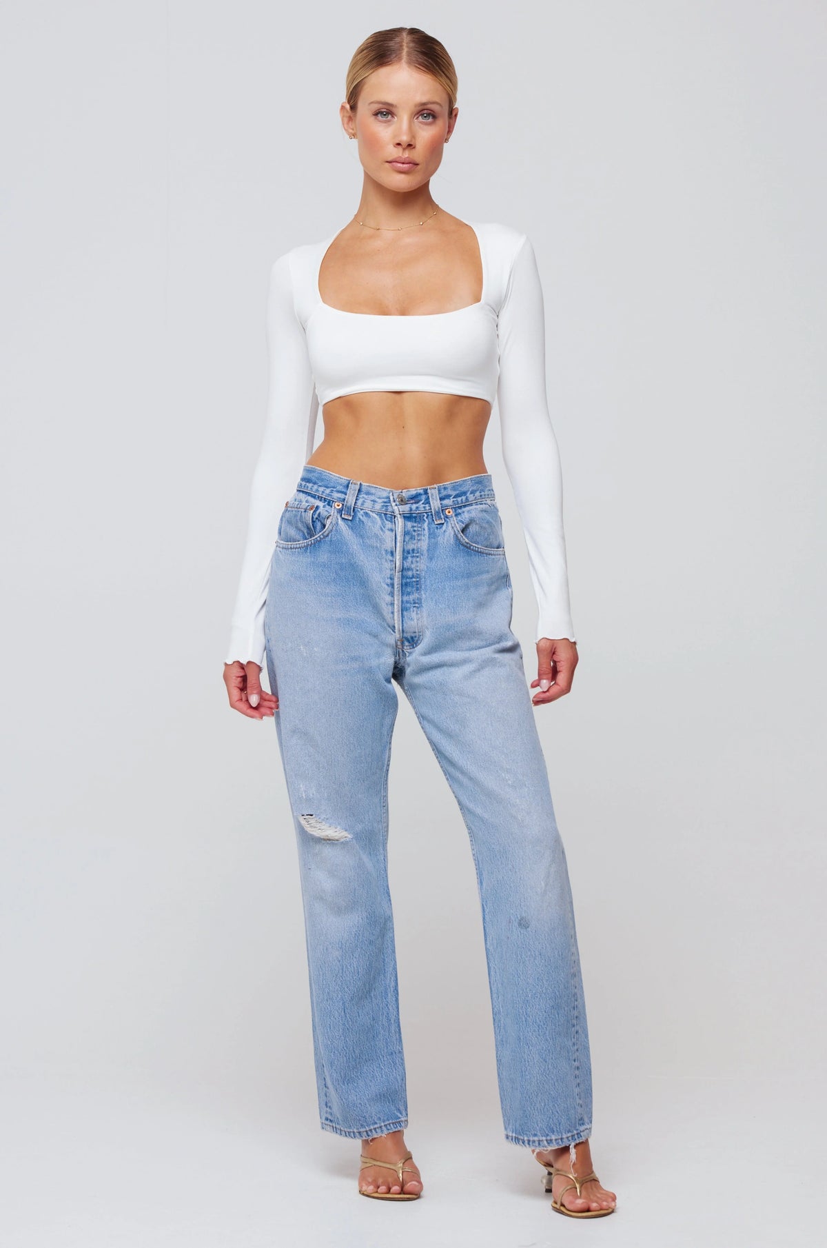 Sheveta Emily Top in White