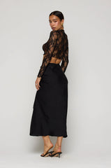 Sheveta Ida Lace Top in Black
