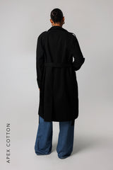 Sheveta The Arden Midi Trench Coat - Black