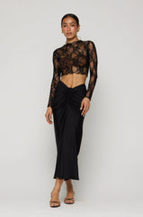 Sheveta Ida Lace Top in Black