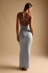 Sheveta Form-Ribbed Split-Back Maxi Dress - Celeste