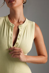Sheveta Form-Ribbed Button-Down Maxi Dress - Peppermint Tea