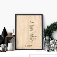 Cross Wood Background (I am)  - Custom Poster