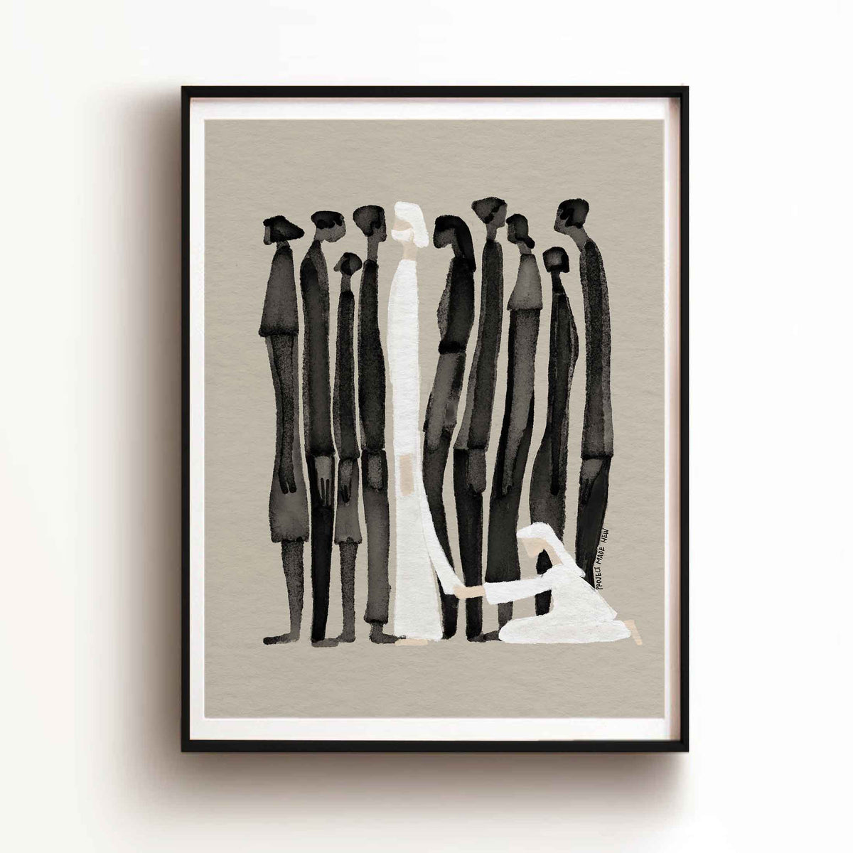 Woman Touches Jesus v2 (Black) - Digital Download