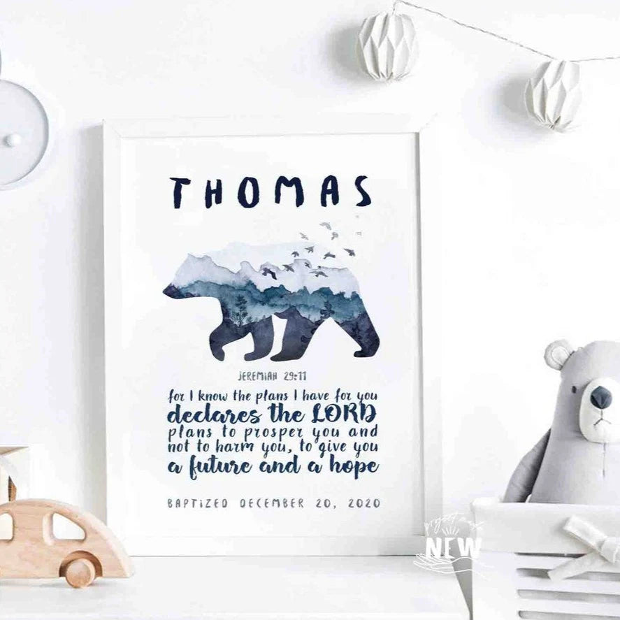 Bear (Jeremiah 29:11)  - Custom Poster