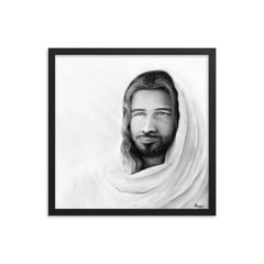 Prince of Peace (Black and White) (Isaiah 9:6) - Framed poster