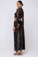 Sheveta Sarah Skirt in Black Lace