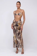 Sheveta Ziggy Mesh Skirt in Dusk
