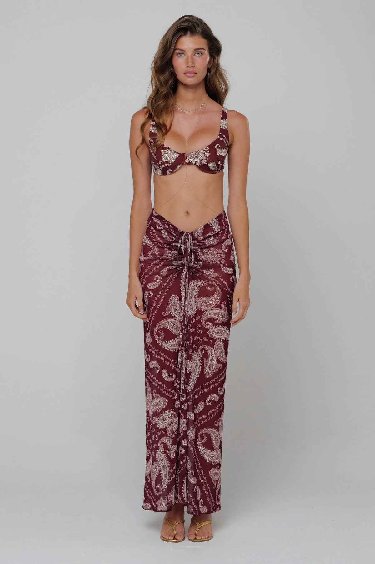 Sheveta Ziggy Mesh Skirt in Bronco
