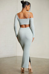 Low Rise Maxi Skirt in Green