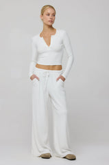 Sheveta Chase Rib Pant in White