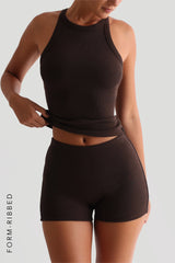 Sheveta Form-Ribbed 3" Shorts - Terra